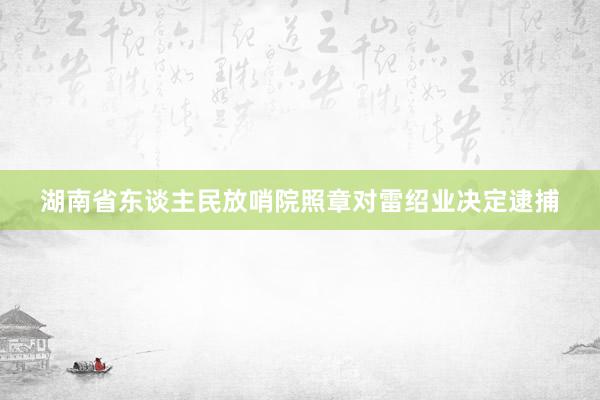 湖南省东谈主民放哨院照章对雷绍业决定逮捕